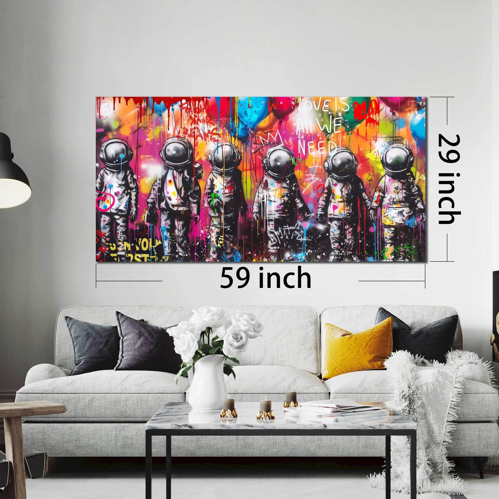Astronaut Wall-Art – Big Graffiti Art Wall Decor – Space Posters Wall Decor f…