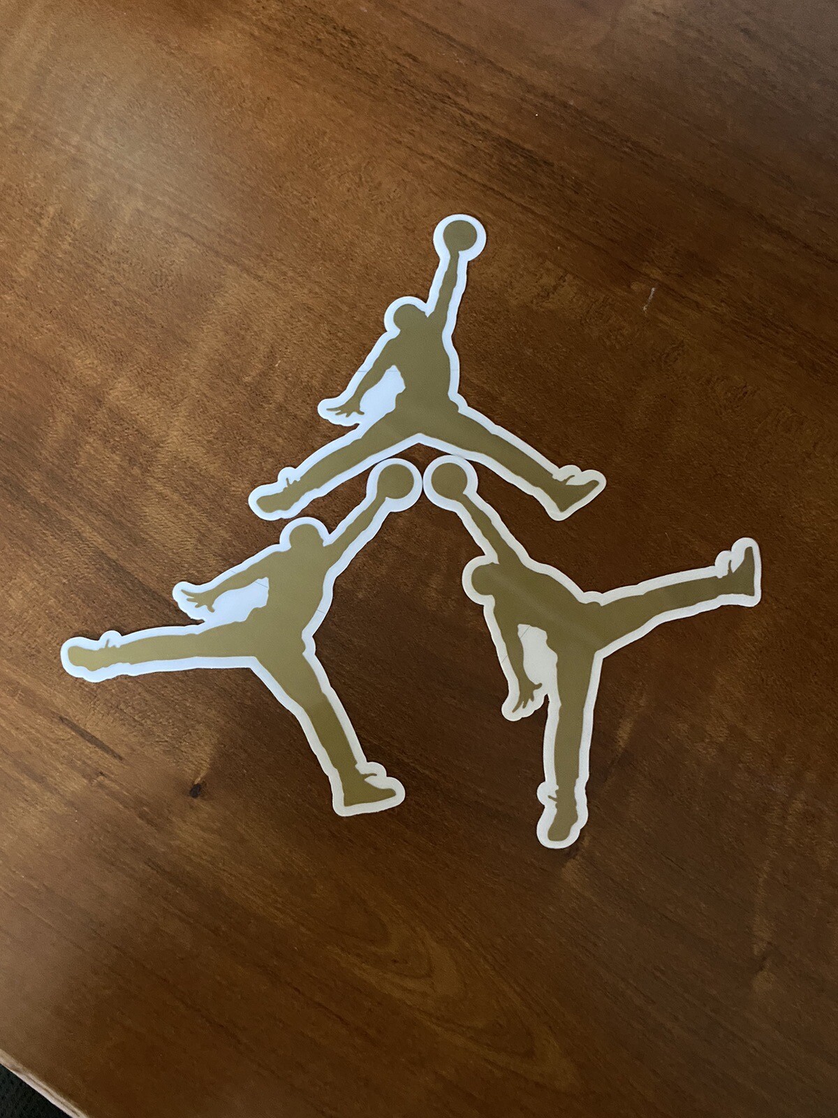 Authentic Air Jordan Jumpman Sticker 3.5" x 3.5" Nike Gold Flight Logo Lot Of 3