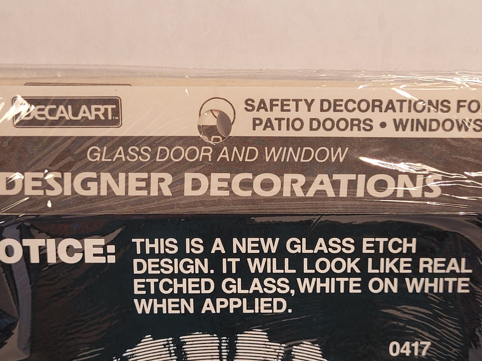 Vintage Meyercord Decalart Glass Door Window Designer Decor Etched Seashell