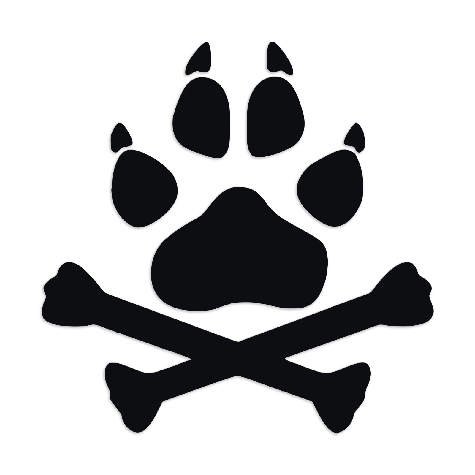 Dog Paw with Crossed Bones V2 Vinyl Decal – Animal Lover Car Sticker