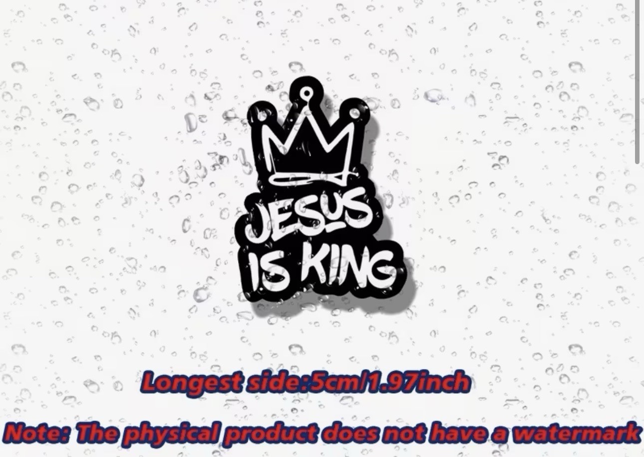 3 PACK – JESUS IS KING CROWN 2” VINYL DECAL STICKER GOD CHRISTIAN FAITH SET LOT