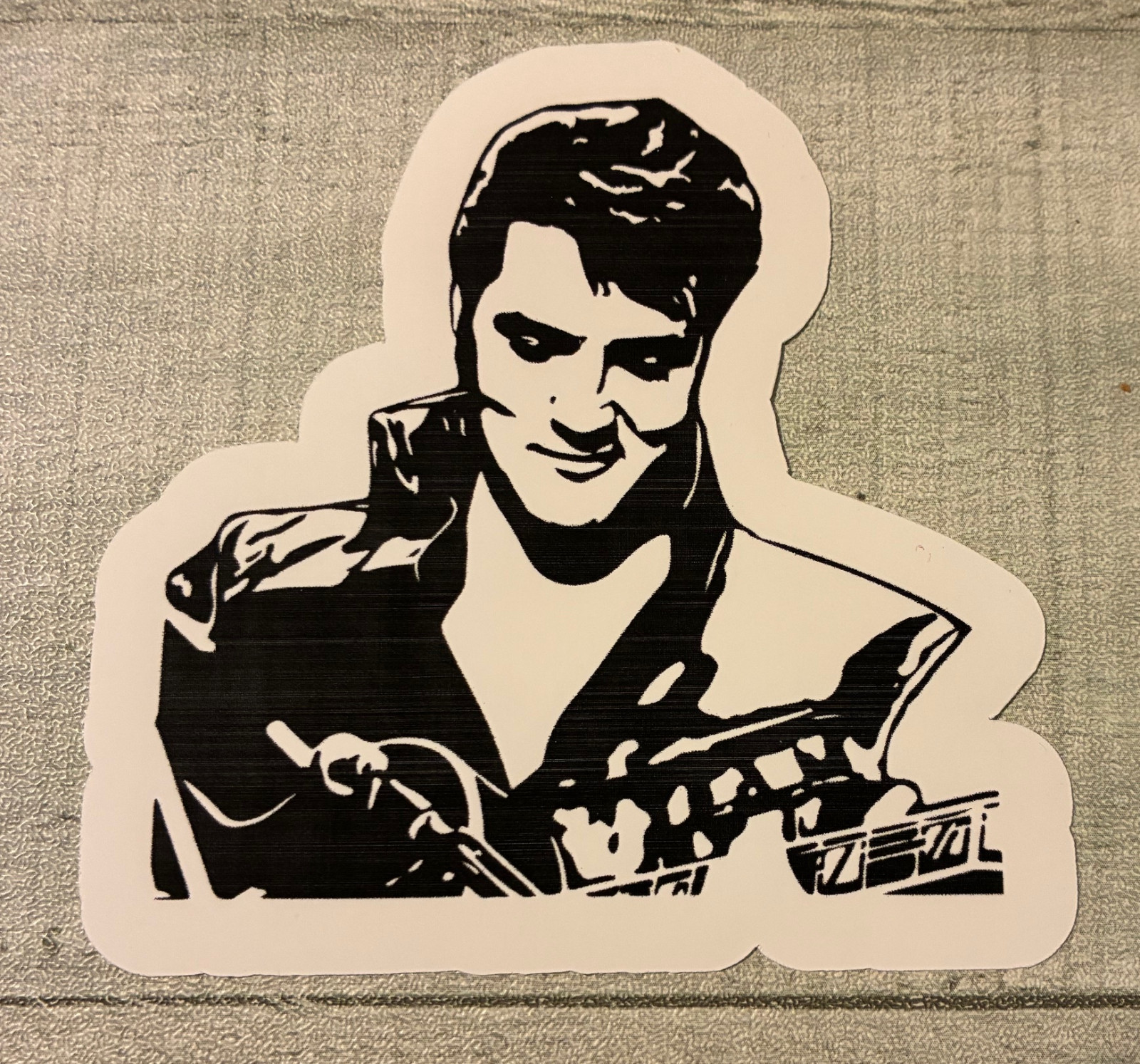 Elivs Presley Large 3 1/2 inch Vinyl, Water Resistant Sticker laptop waterbottle