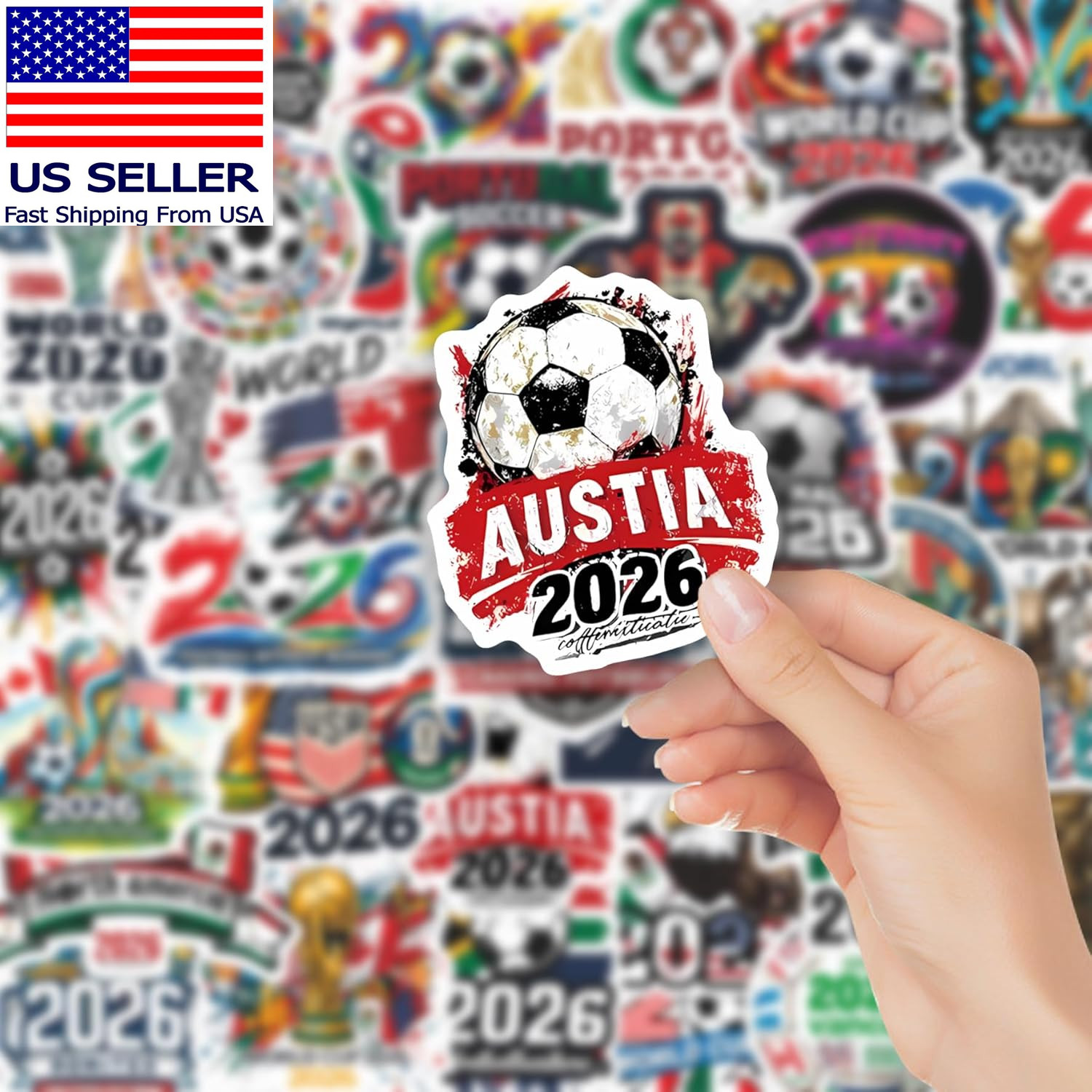 World Cup Football Soccer Stickers Soccer Water Bottle Stickers,Soccer Party Spo