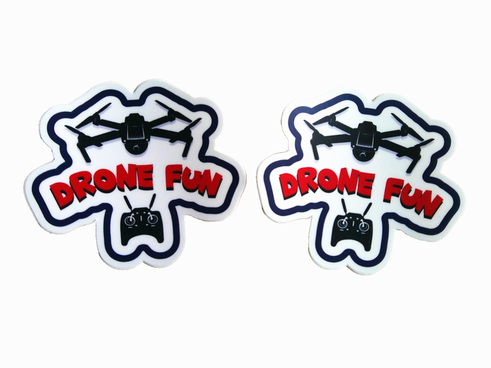 6 Fun Drone Stickers Die Cut 3" Vinyl 2 of each Design Self Adhesive
