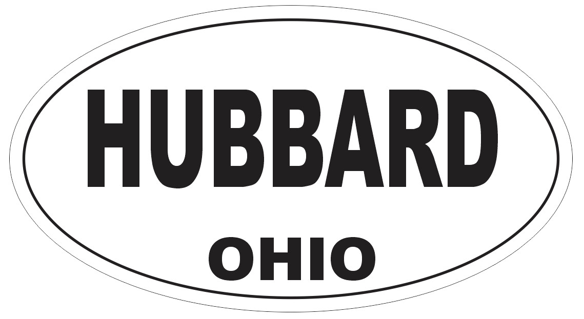 Hubbard Ohio Oval Bumper Sticker or Helmet Sticker D6113