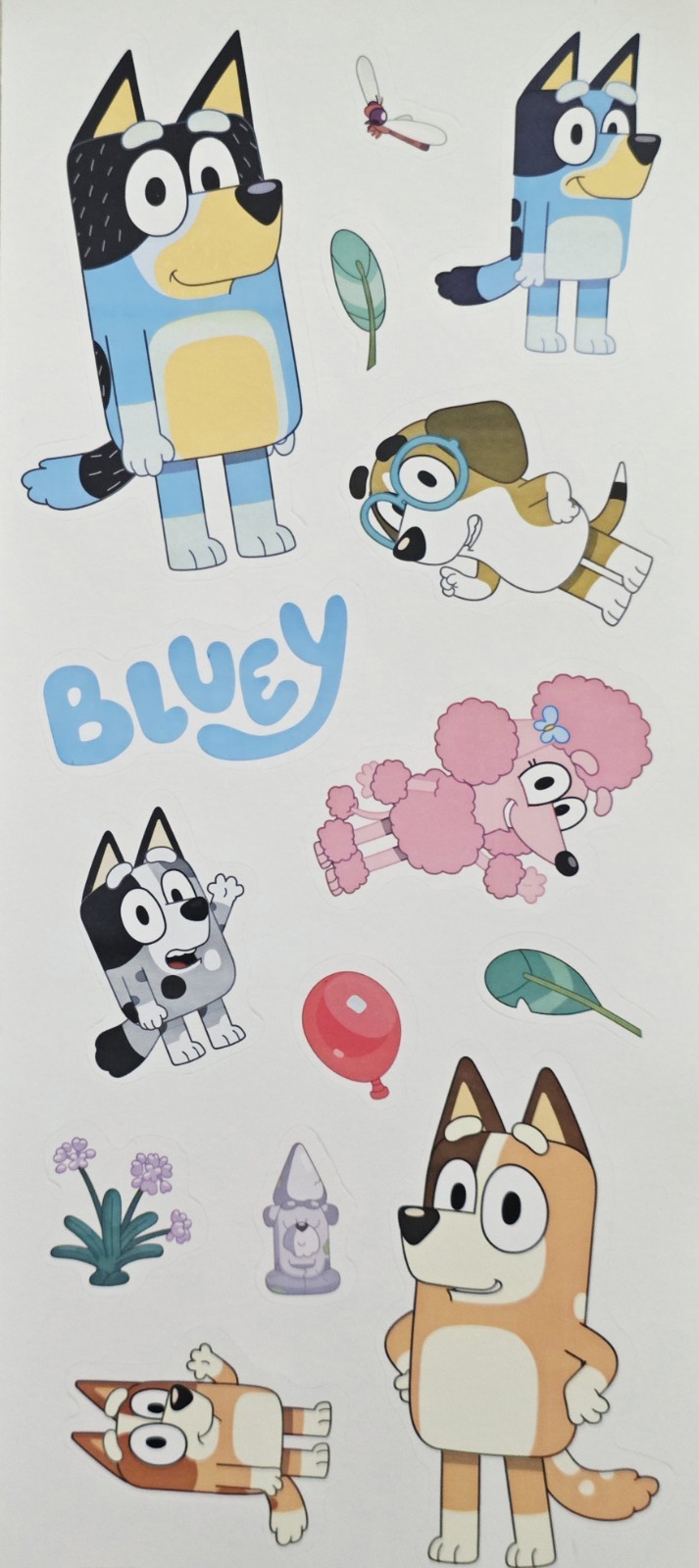 Kids Bluey Room Wall Decals Peel & Stick 14 Pieces/Stickers Birthday Party Decor