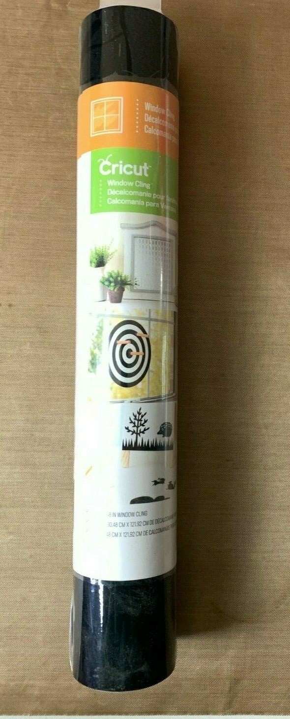 Cricut Window Cling Black 2002518~1 Roll~12inches x 48 inches~Craft Window Cling