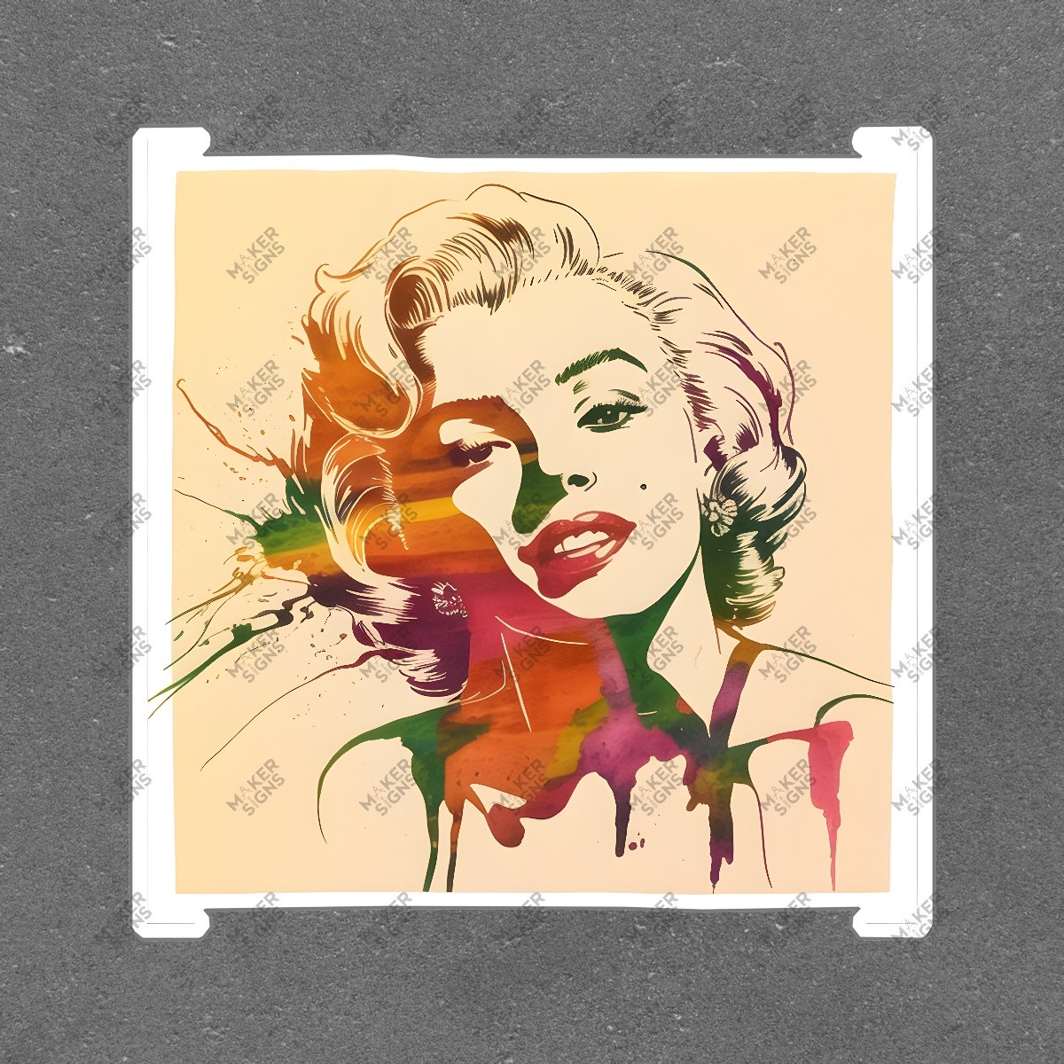 Vibrant Abstract Portrait of a Woman Soft Dreamy Expression Artistic #8281