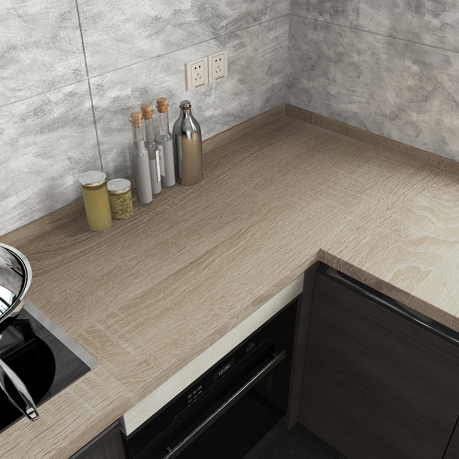 Light Brown Wood Wallpaper Peel and Stick Wood Grain Contact Paper Waterproof…