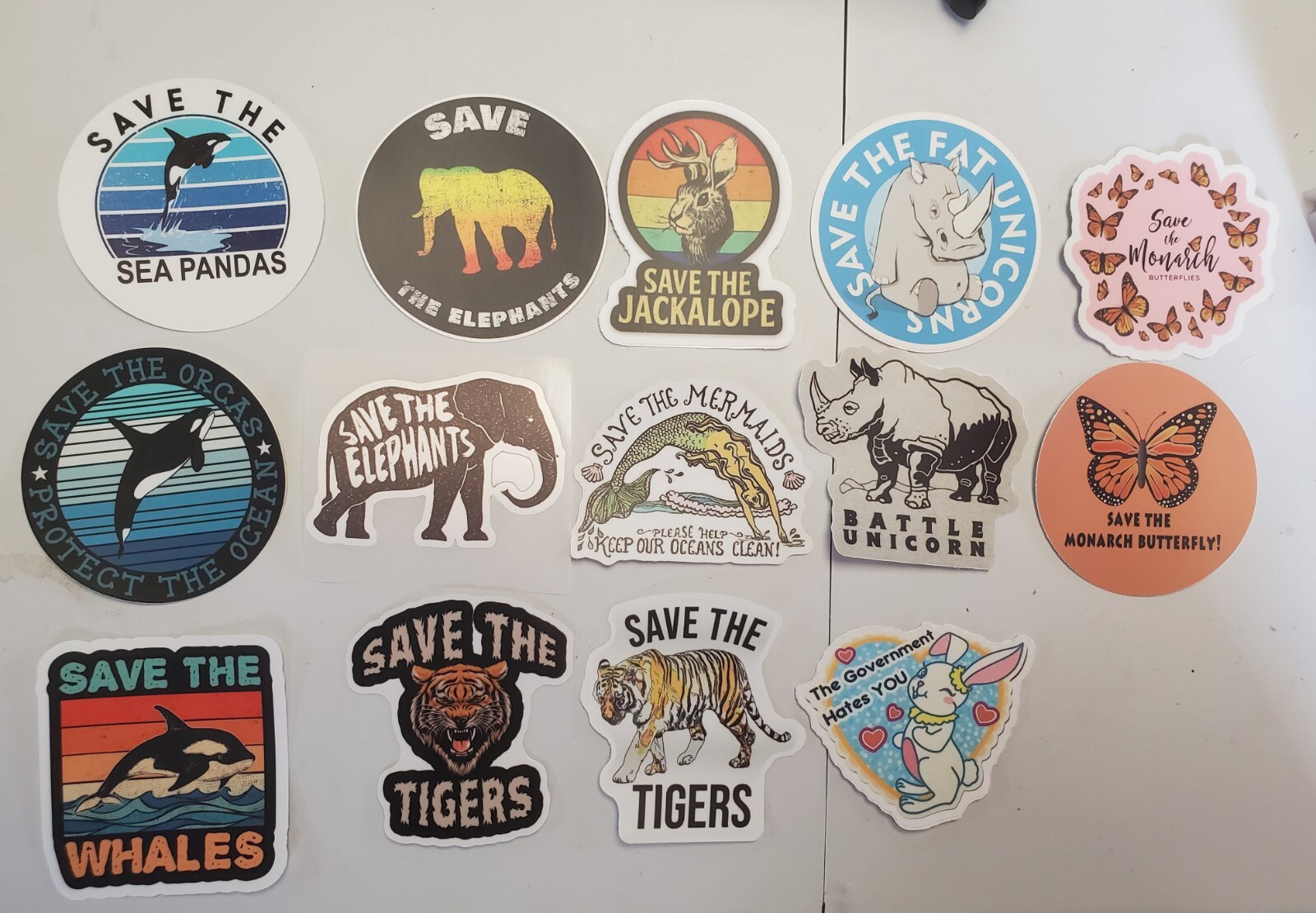 WILDLIFE CONSERVATION STICKERS VARIETY PACK (14) *WORLDWIDE 🌐 SHIPPING* WWF