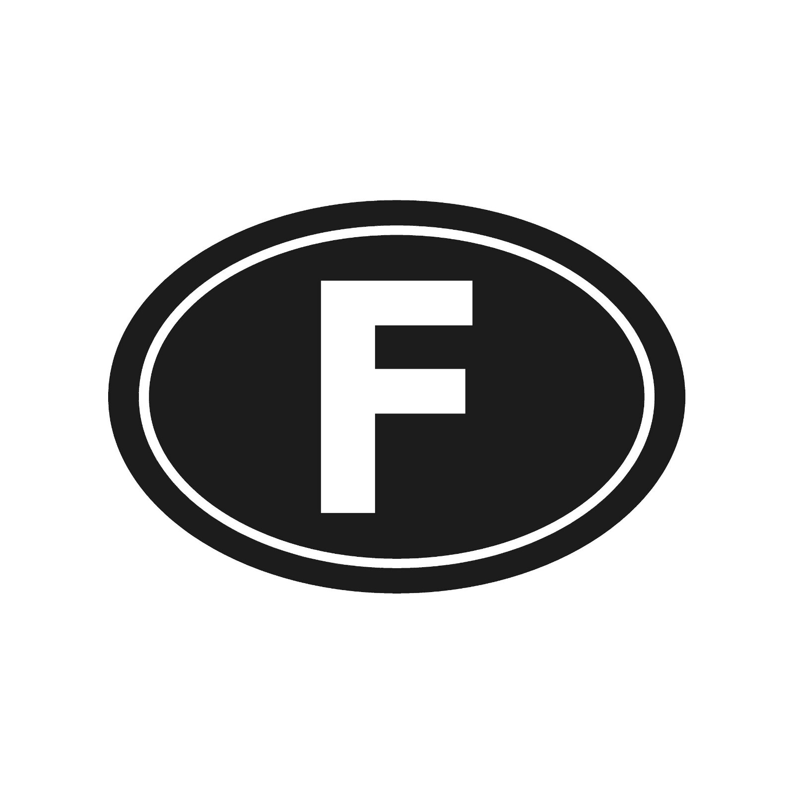 F France country initials initials Vinyl Decal Window Oval F Laptop Sticker