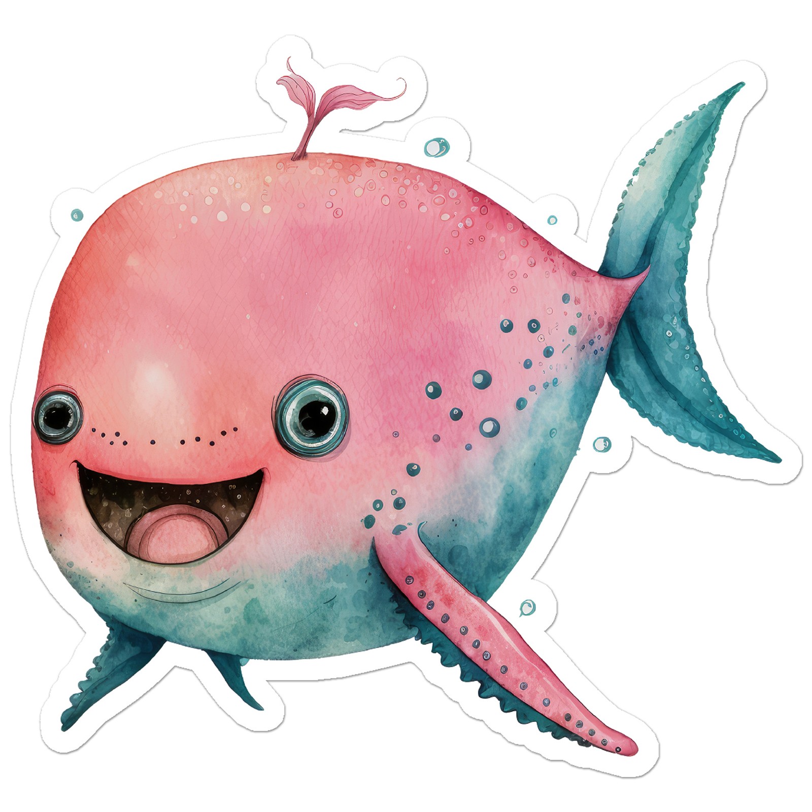 Cute Whale Fish – Vinyl Decal Sticker – Car Window Laptop – ebn9392