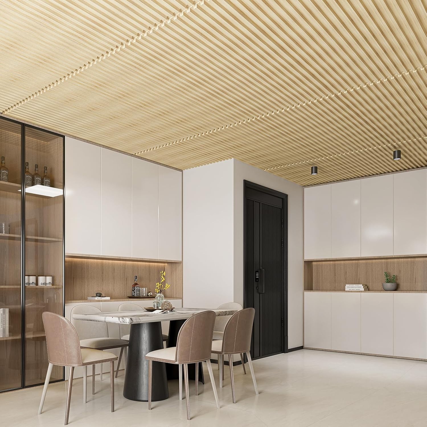 Transform Your Walls & Ceilings with 6 Slat Design 3D Panels – Oak Finish