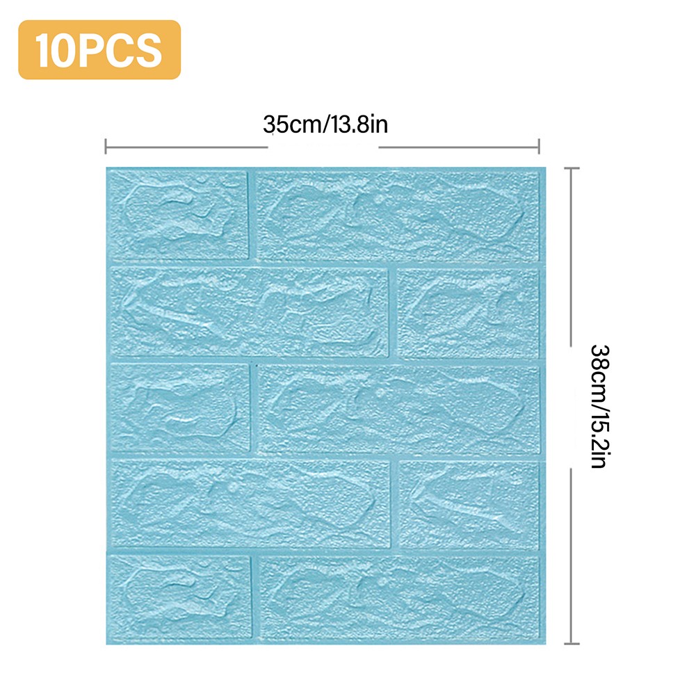 10pc 3D Foam Brick Stone Wall Panels Marbing Wallpaper Self Adhesive Waterproof