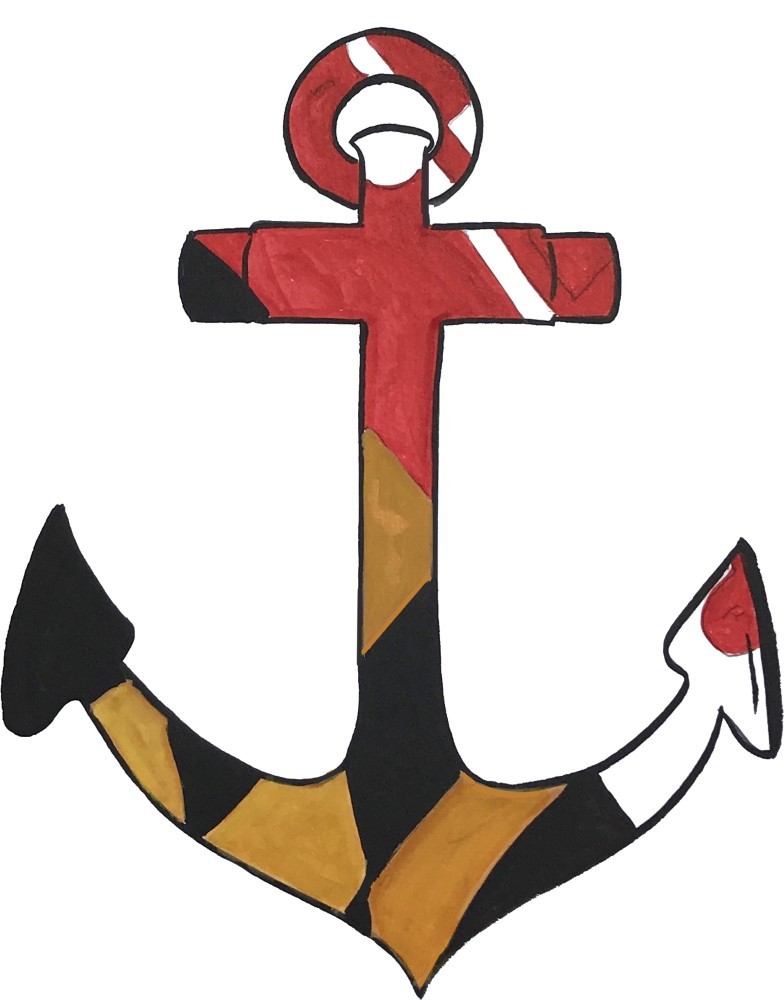 Maryland Flag Anchor High Quality Vinyl Decal Sticker – Car Truck Tumbler Cooler