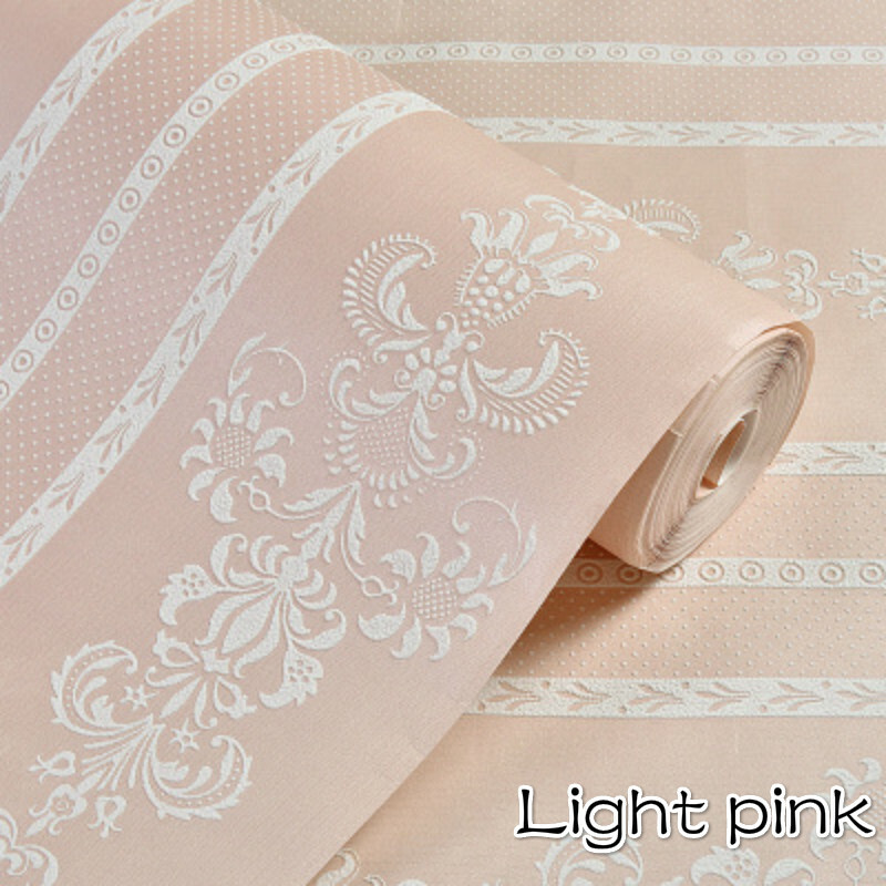 3D Damask Embossed Wallpapers Self-Adhesive Non-woven Wall Stickers Roll
