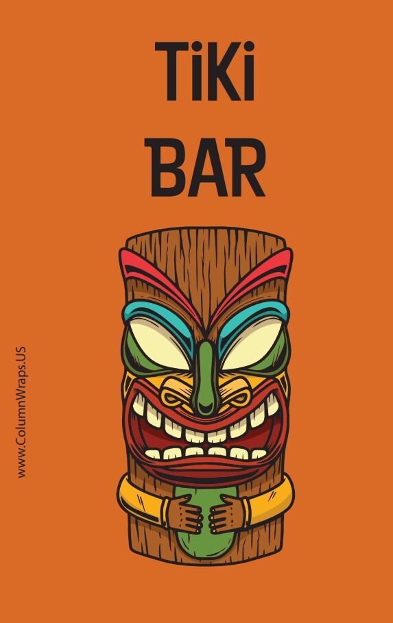 Tiki Bar/Chickee Hut Column Wrap Sign Post Art – Premium Outdoor Thick Vinyl