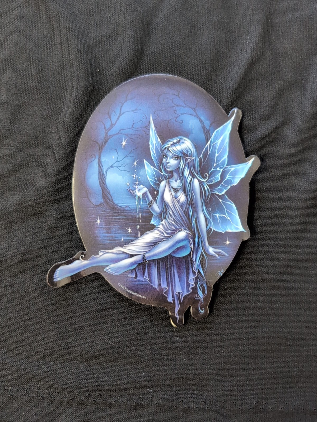 Blue Water Garden Butterfly Fairy Bumper Sticker Vinyl Decal 5.5”x 5”