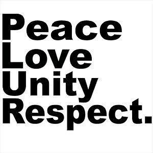 Peace Love Unity Respect Decal Sticker | 5.5-Inches By 4.2-Inches Black Vinyl