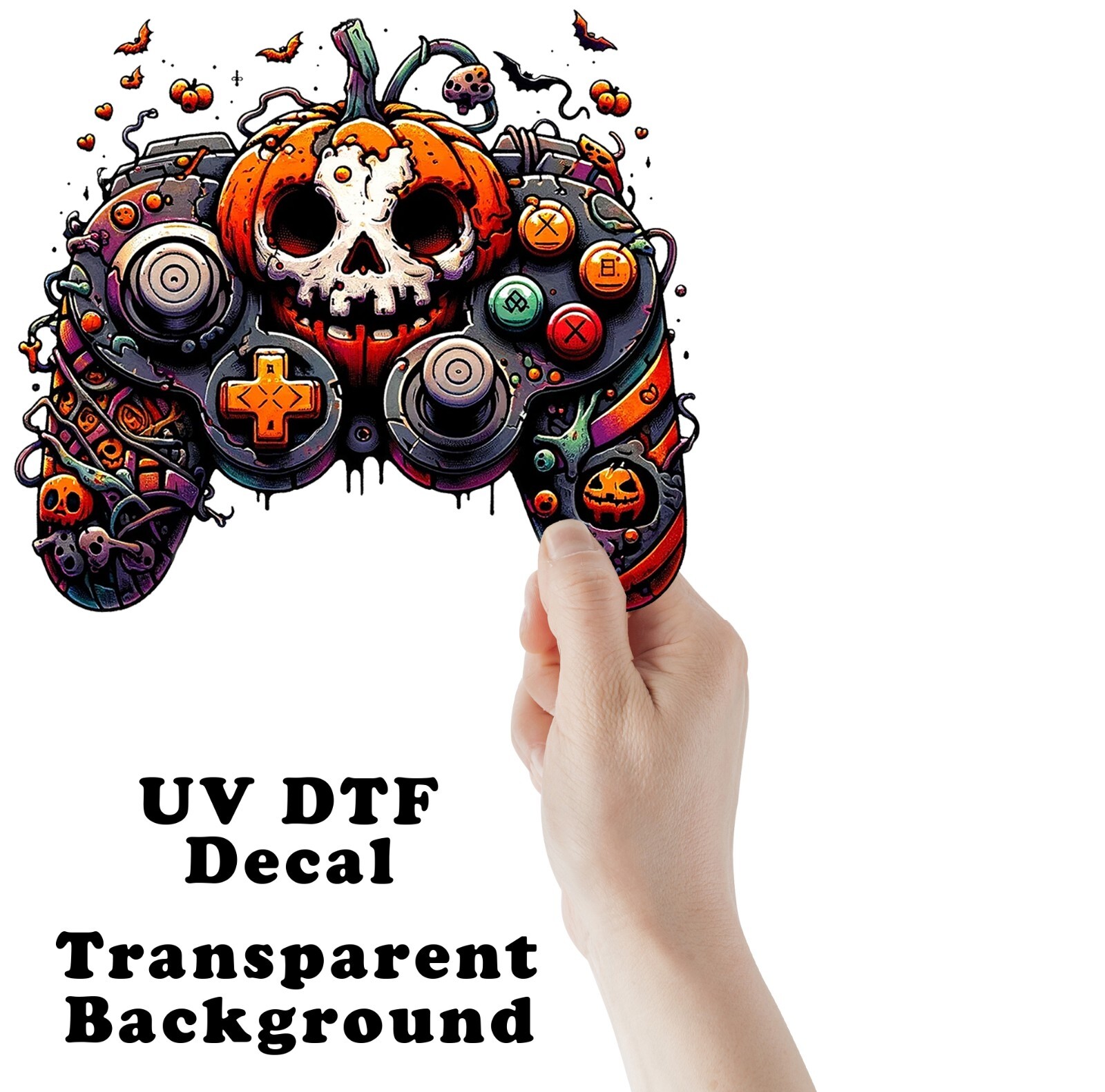Halloween Game Controller UV DTF Transparent Sticker / Decal
