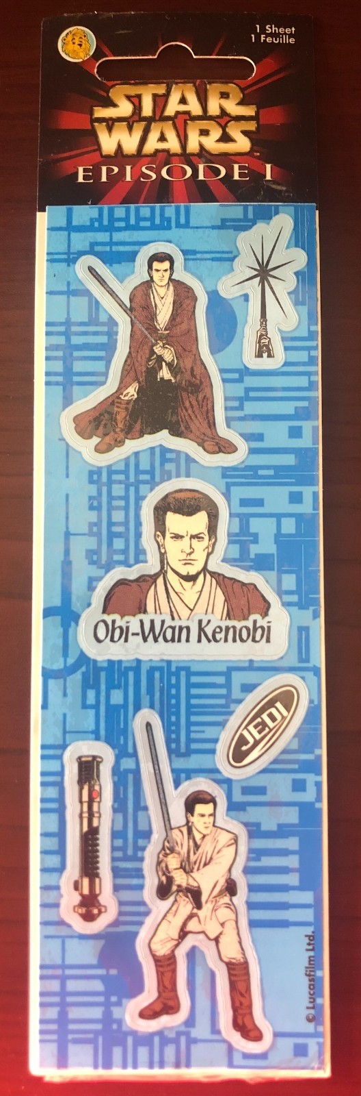 Vintage 1999 Sandylion Star Wars Episode I Obi‑Wan Kenobi StickerSealed LAST ONE