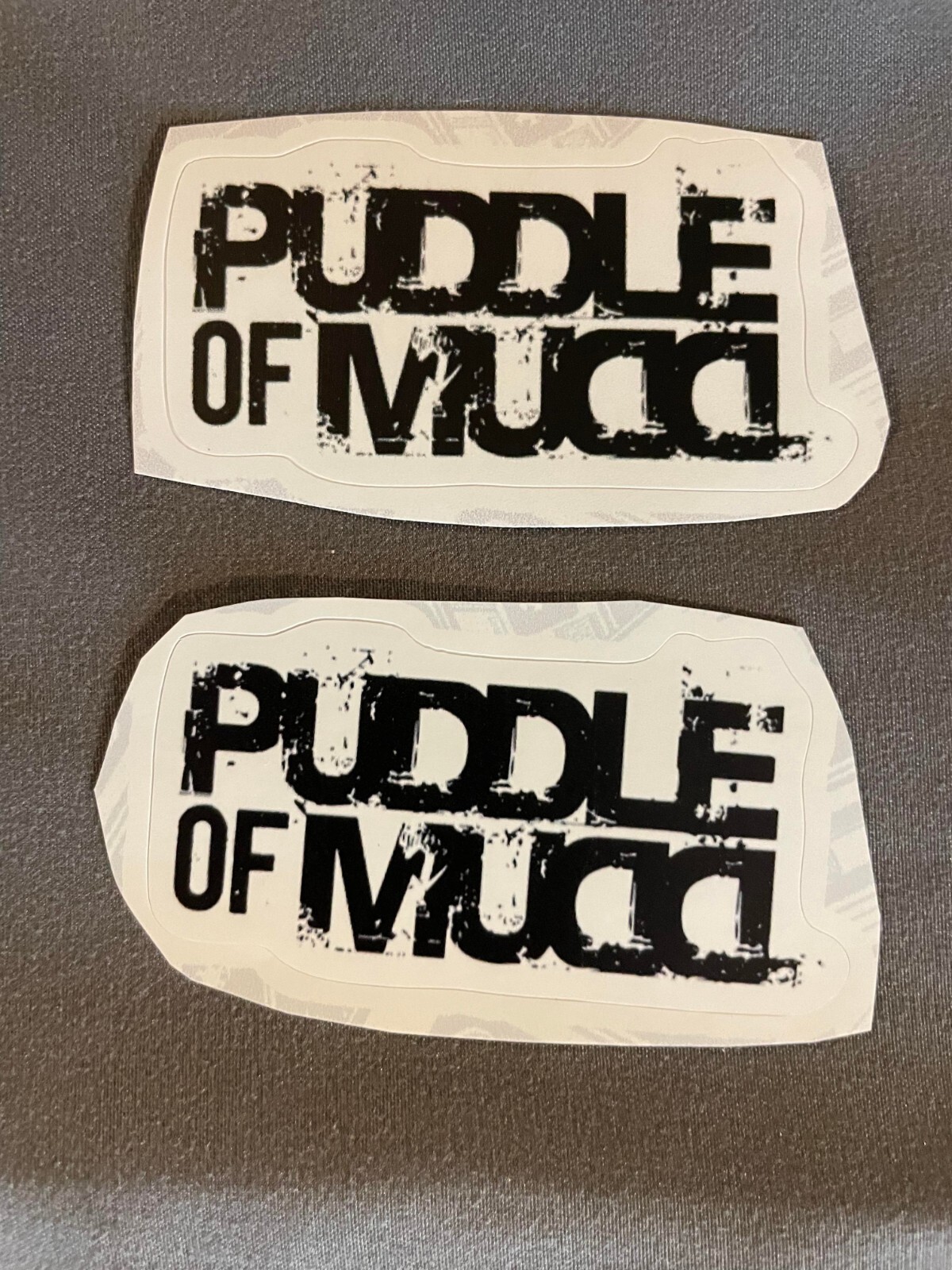 Lot (2) PUDDLE OF MUDD 1 1/4" x 2 1/2" Band Logo STICKERS Black FAST! FREE SHIP!