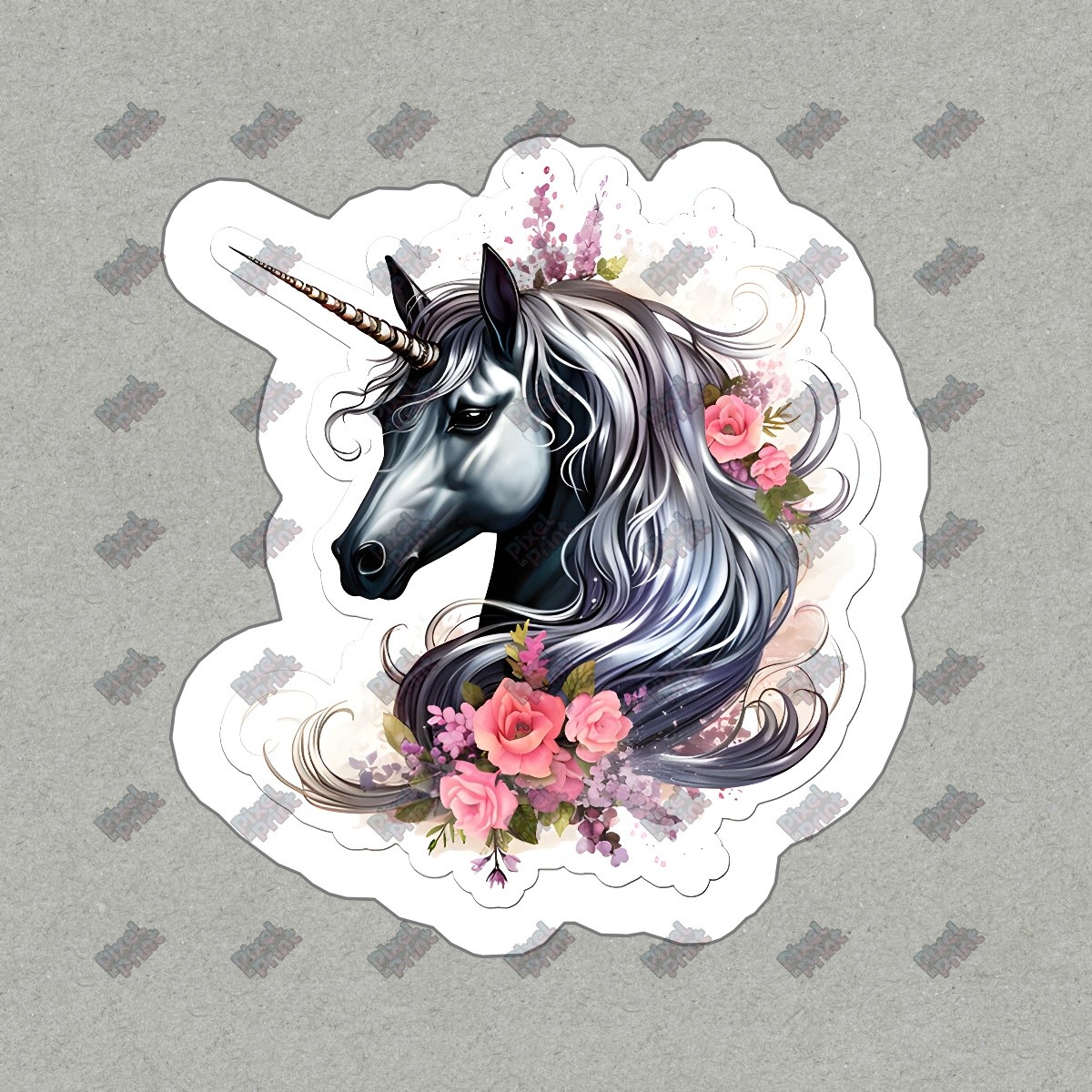 Beautiful Unicorn Vinyl Sticker Decal Floral Design for Home Decor, #948977