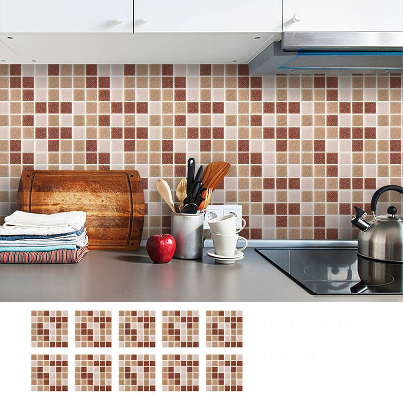 10X square vinyl wall sticker for kitchen and bathroom 15cm