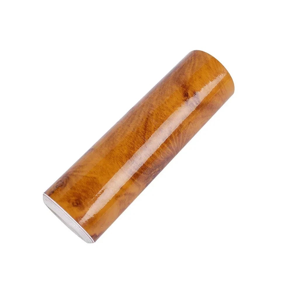 High Gloss Wood Grain Vinyl Wrap Film Car Interior Furniture Countertop Sticker