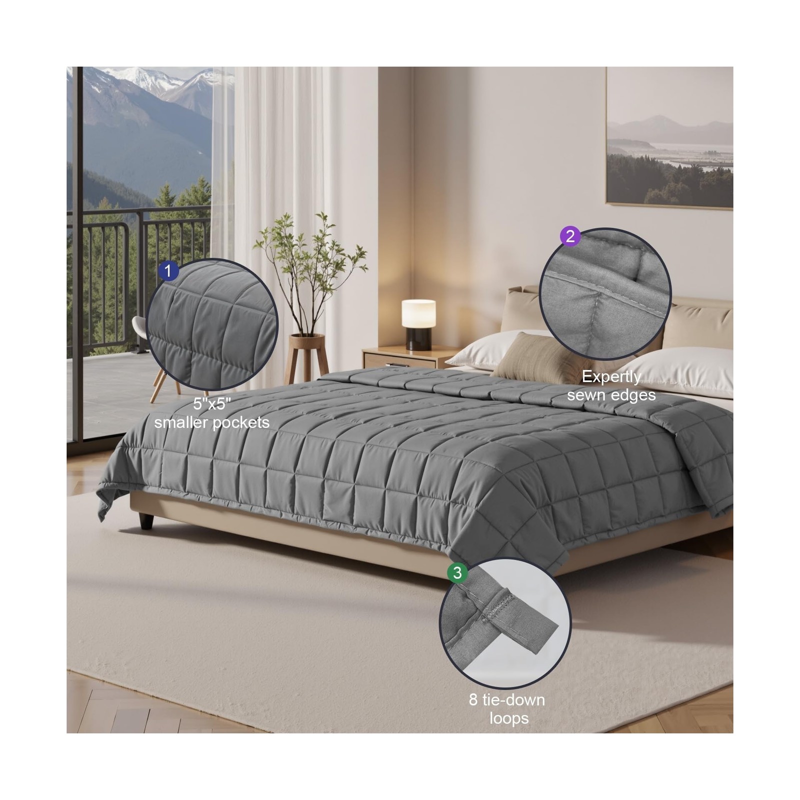 Weighted Blanket for Adults – 15lbs 48"x72" Cooling Heavy Blank… USA FAST SHIP