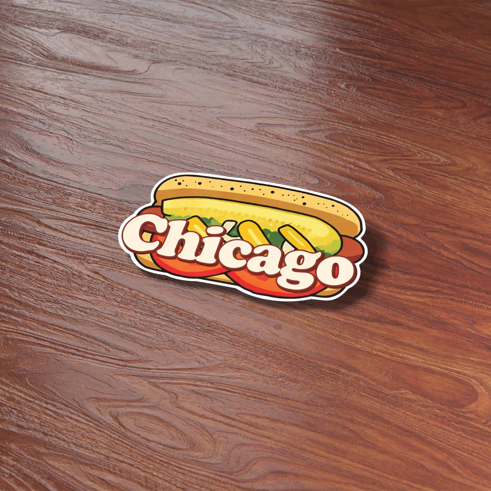 Chicago Hot Dog Sticker – Funny Midwest Illinois Decals for Laptop & Hydroflask