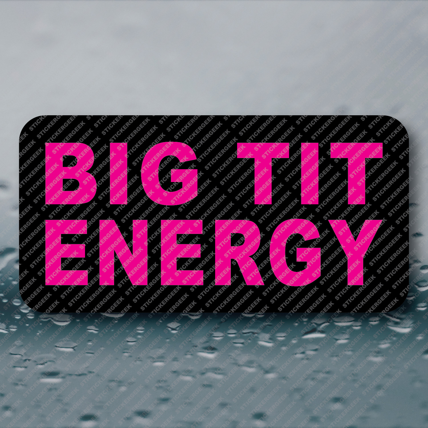 BIG TIT ENERGY Funny Hard Hat Helmet Water Bottle Joke Gag Prank Sticker