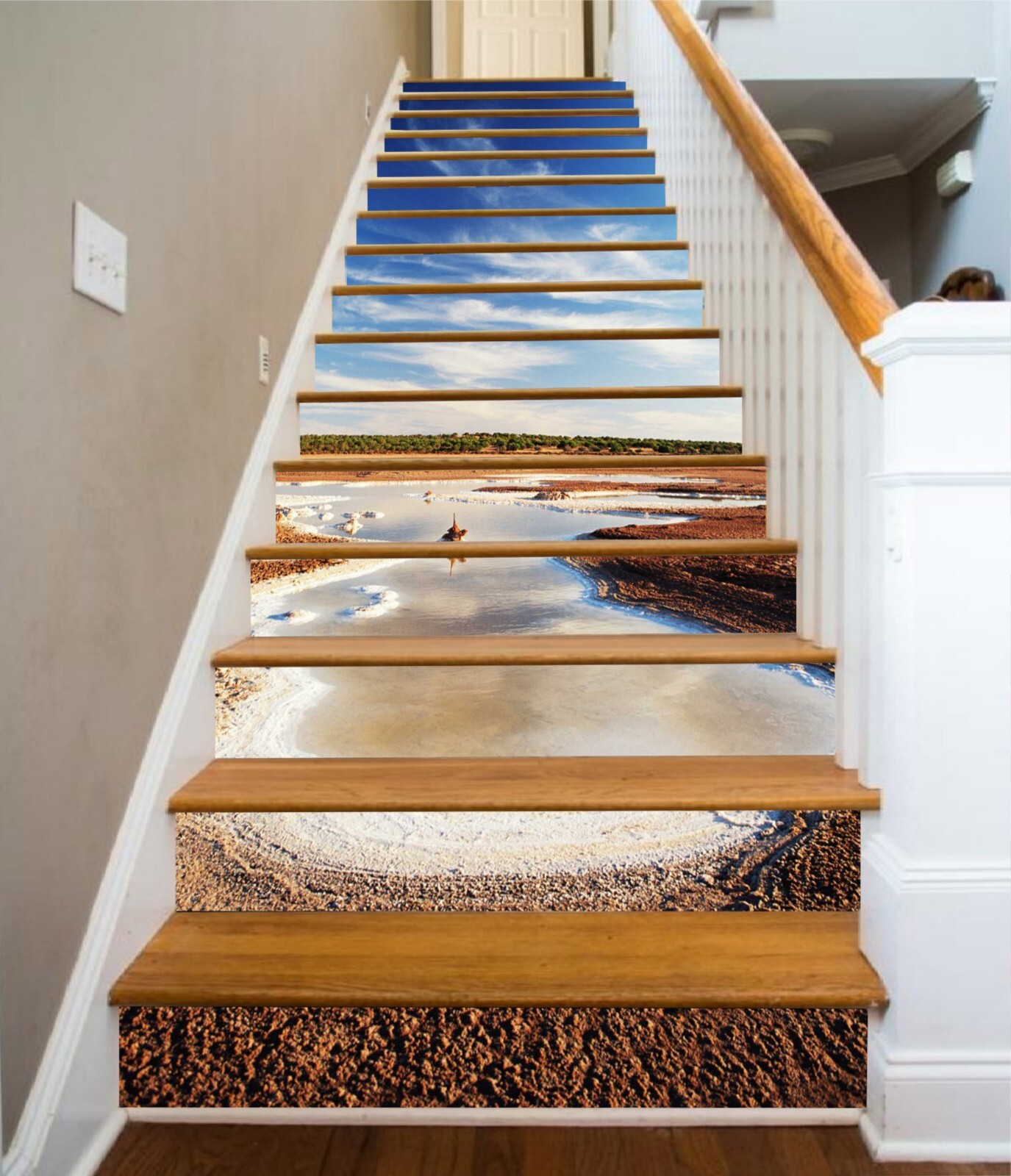 3D Brown Lake 917 Stair Risers Decoration Photo Mural Vinyl Decal Wallpaper