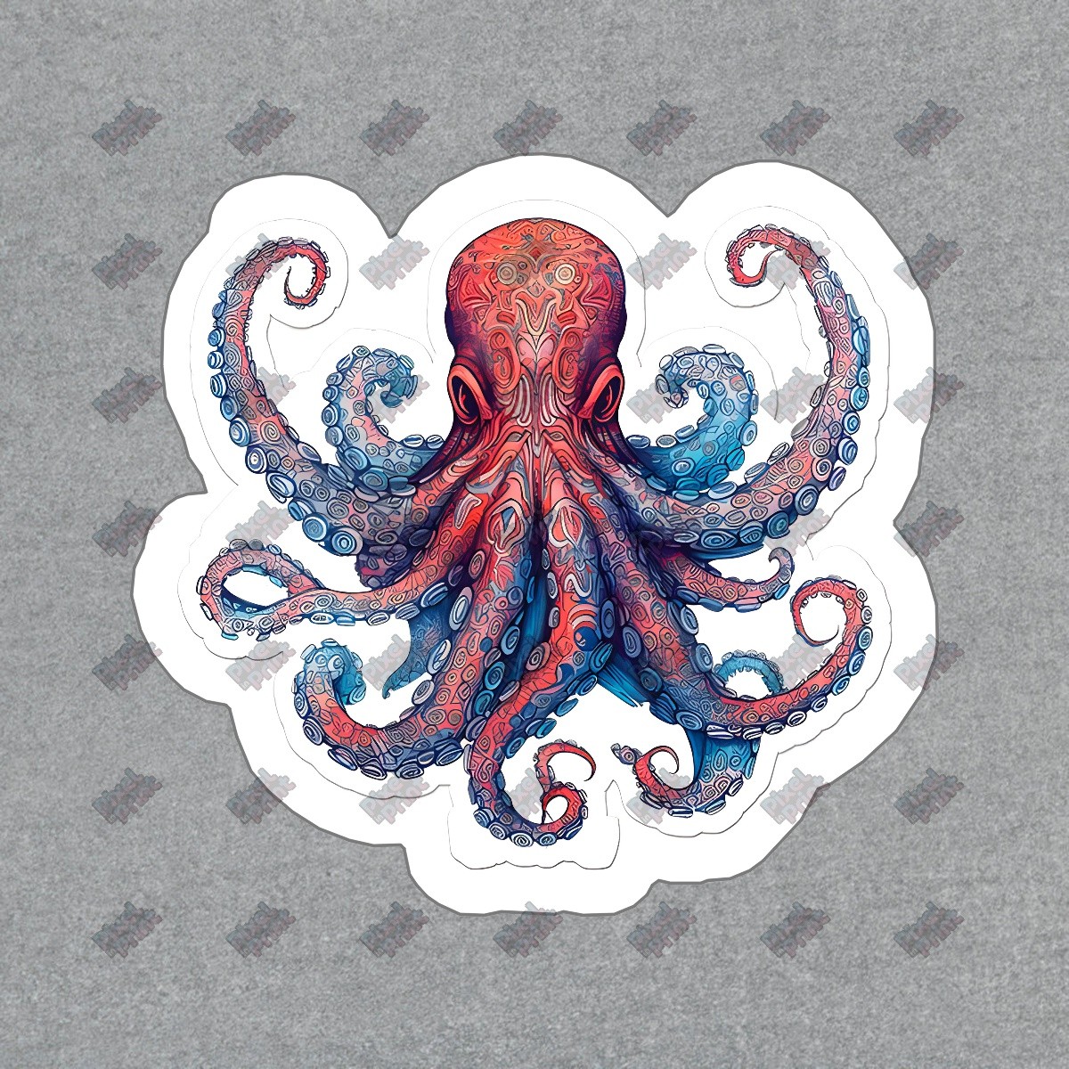 Colorful Octopus Vinyl Sticker Ocean Decor Laptop, Water Bottle, Car #523743