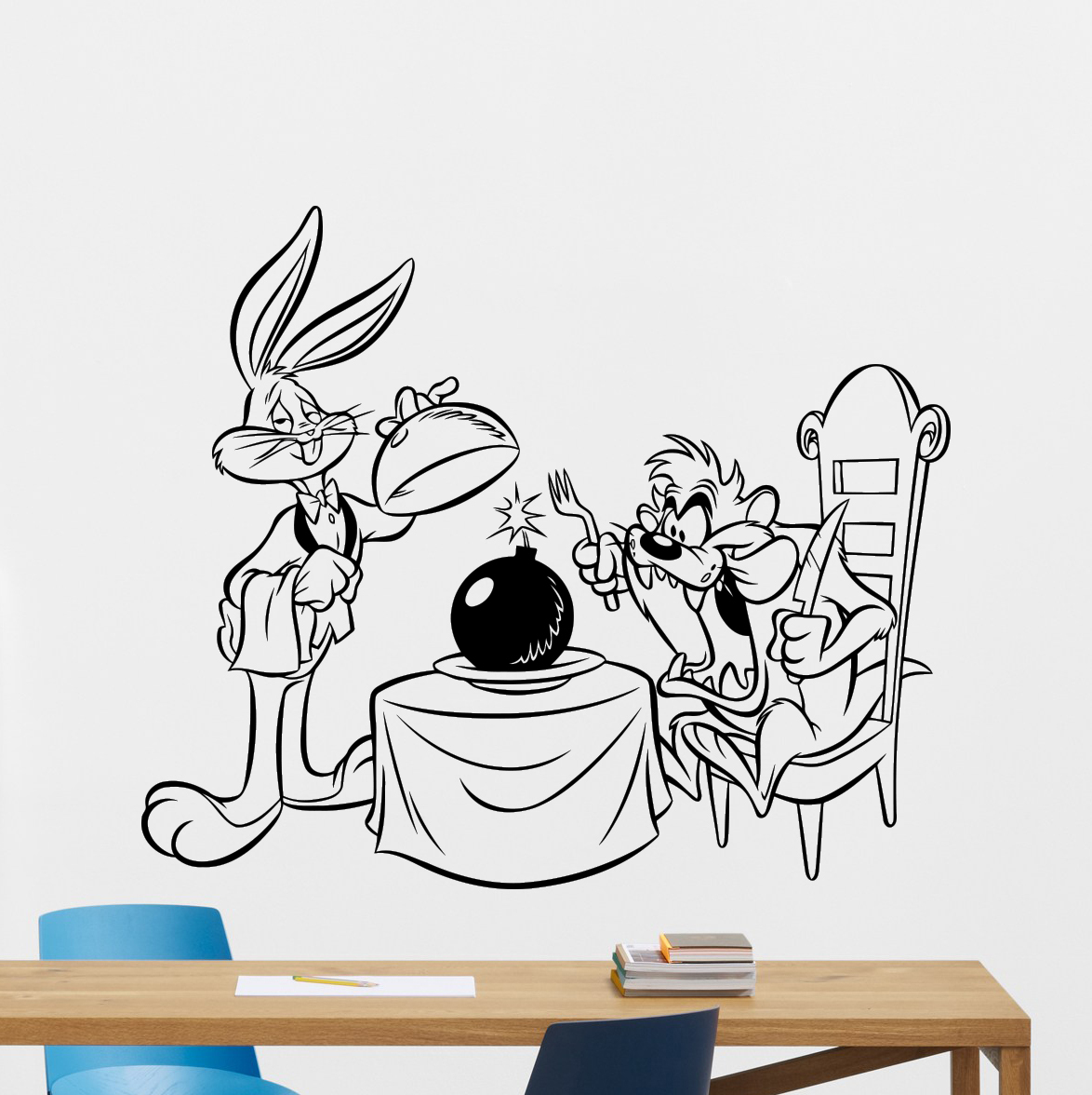 Bugs Bunny Taz Wall Decal Cartoon Nursery Vinyl Sticker Art Decor Mural 63zzz