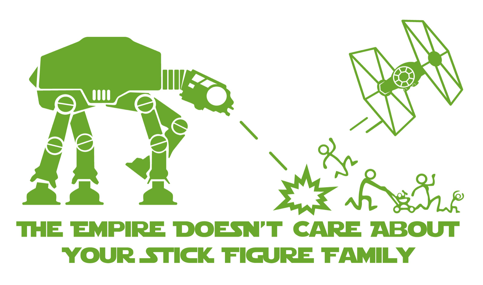 Empire Doesn't Care About Your Stick Figure Family Die Cut Vinyl Decal Made USA
