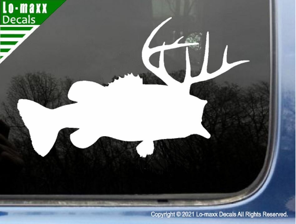 Largemouth Deer Bass Outdoor Sportsman Unique Durable Die Cut Vinyl Decal Art