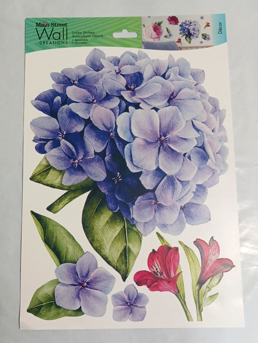 Large flower wall decal lot of 6 packs decals stickers floral decoration. peel +