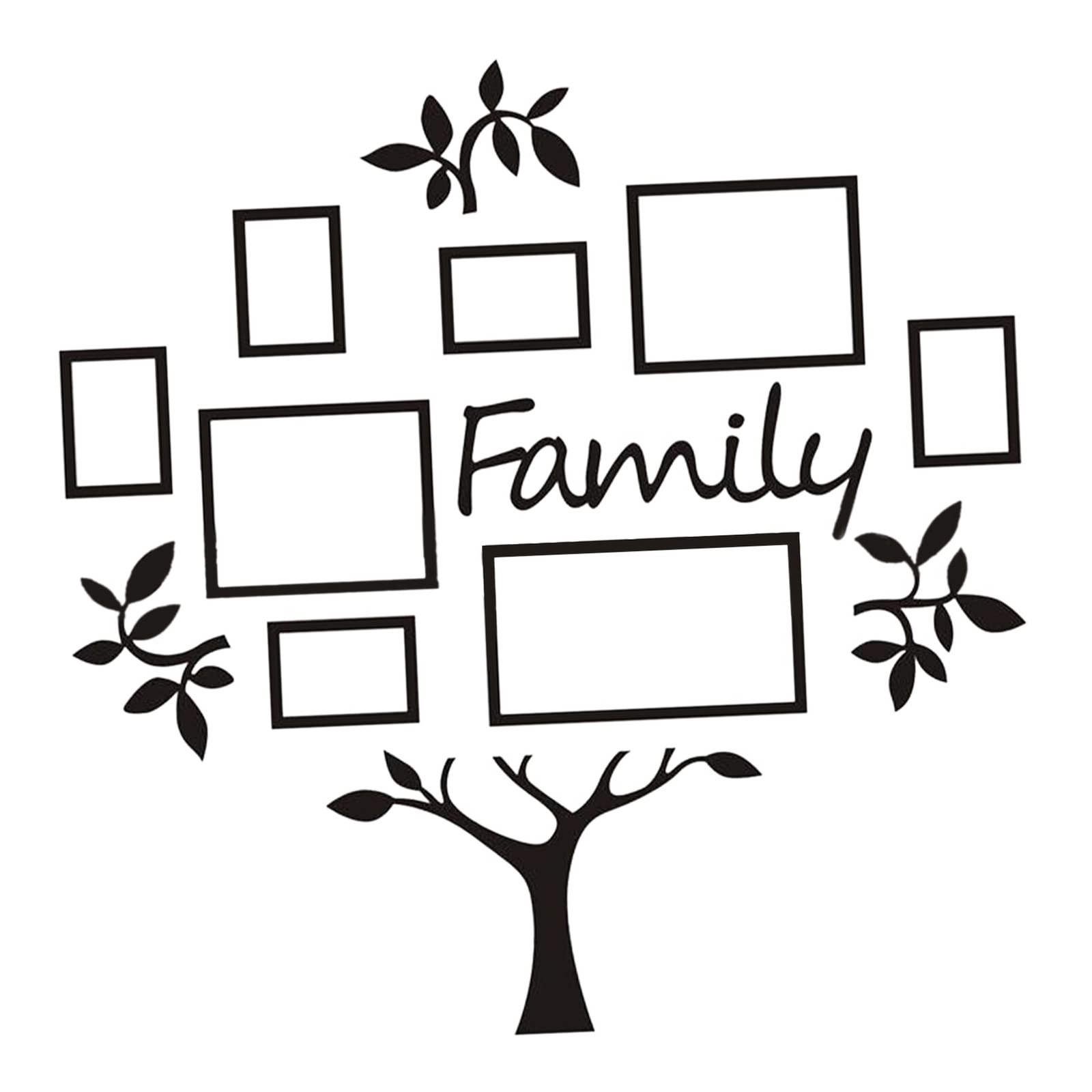 Photo Frame Wall Sticker, Family Tree Wall Decor Picture Frames Walls Sticker…