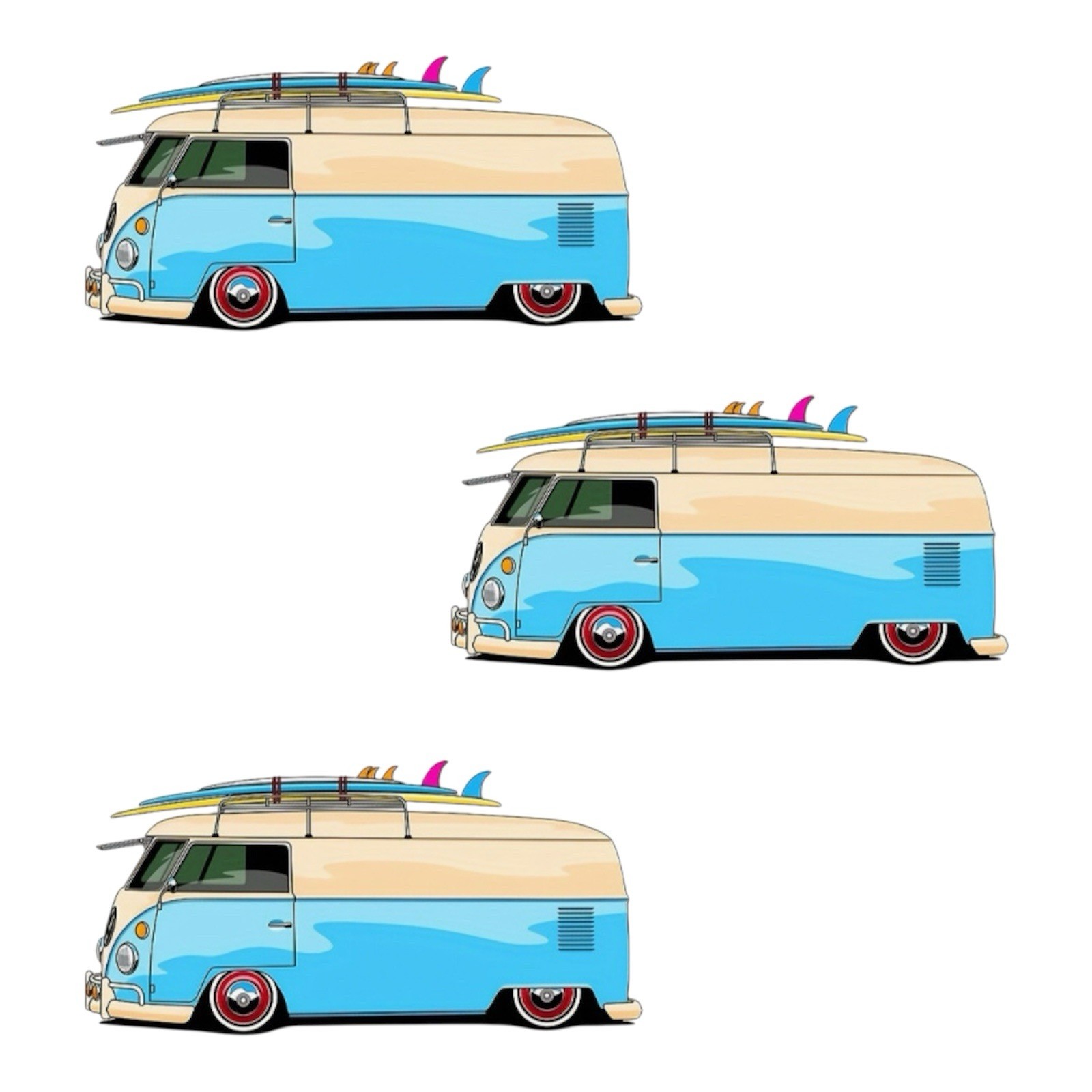 RETRO VW BUS VAN BEACH SURF HIPPIE BOHO 3” INCH VINYL DECAL STICKER 1PC