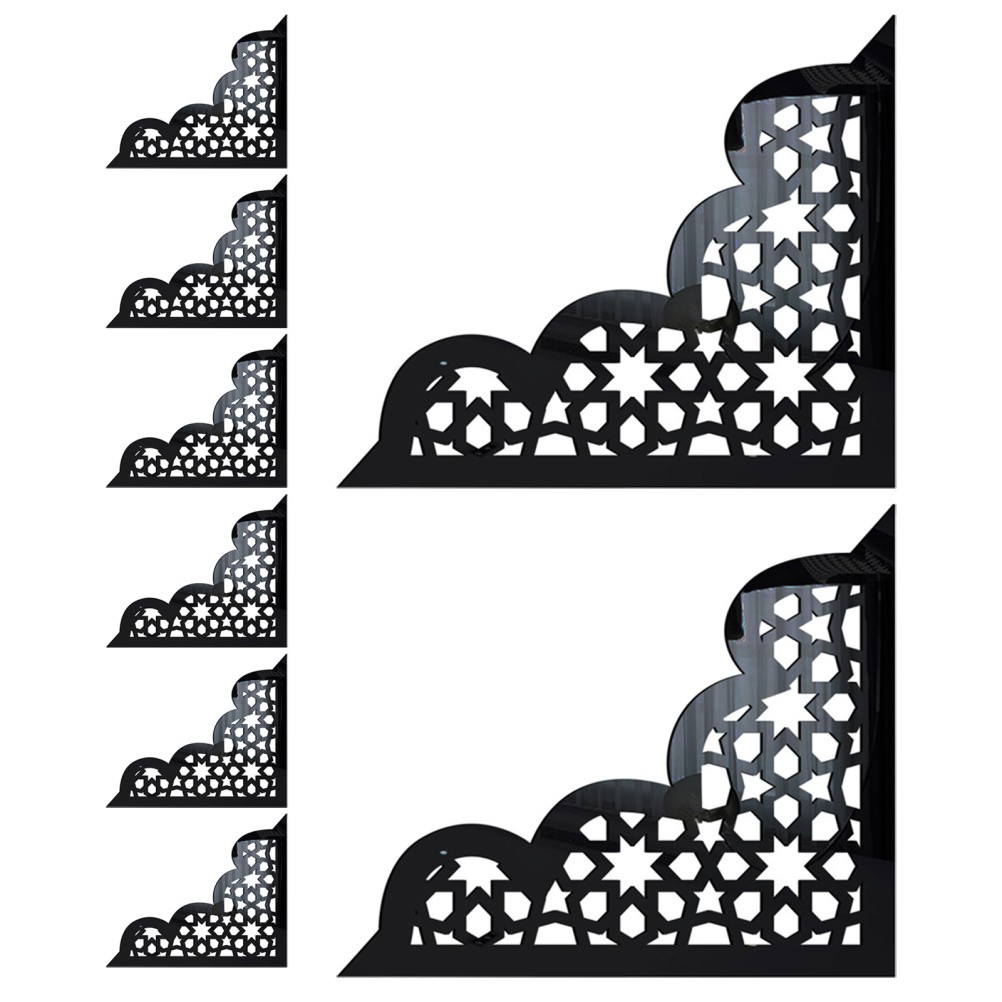 8 Pcs Corner Decorative Decals Acrylic Furniture Stickers Trim Molding