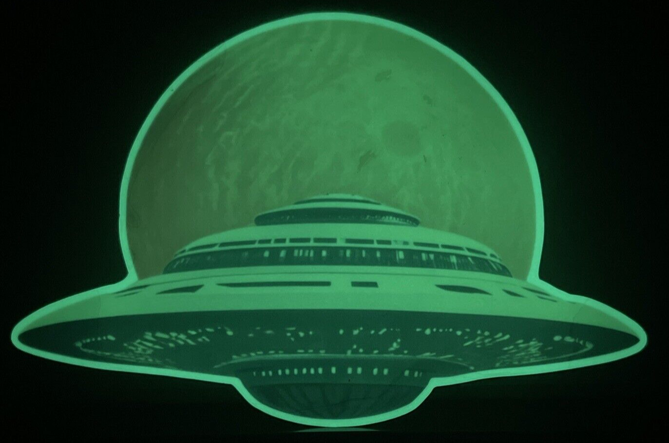 Alien UFO Fantasy Space Sticker Glow in the Dark Vinyl Decal Sci-Fi Laptop Wall