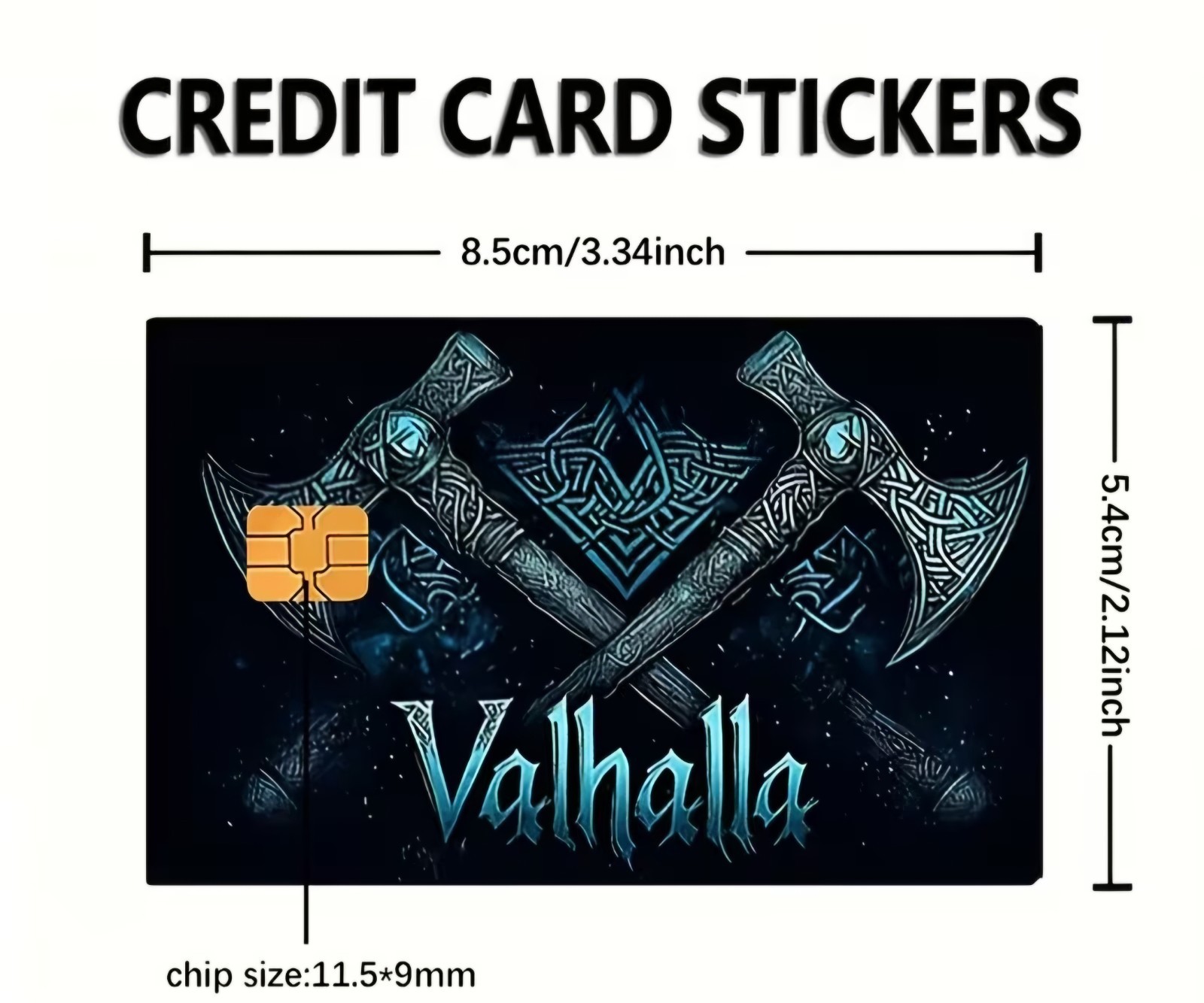 Valhala Credit Card Skin Blue Sticker Free Shipping US Seller