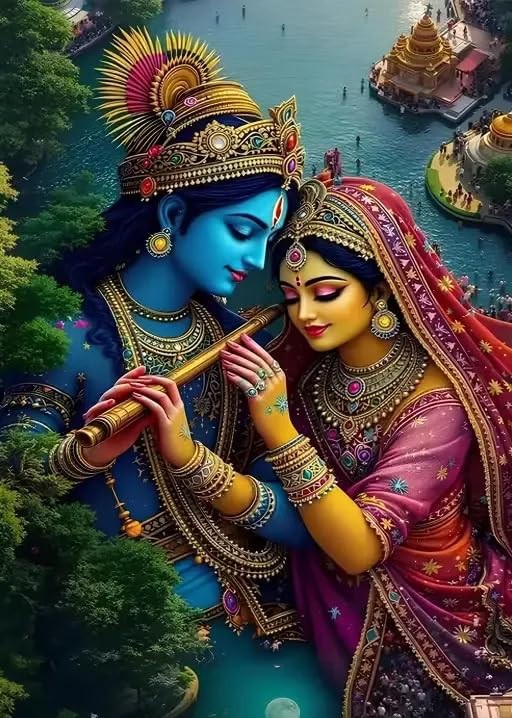 Krishna HD Vinyl Wall Poster 12×18 Inch – Self Adhesive Peel & Stick Wall Decor