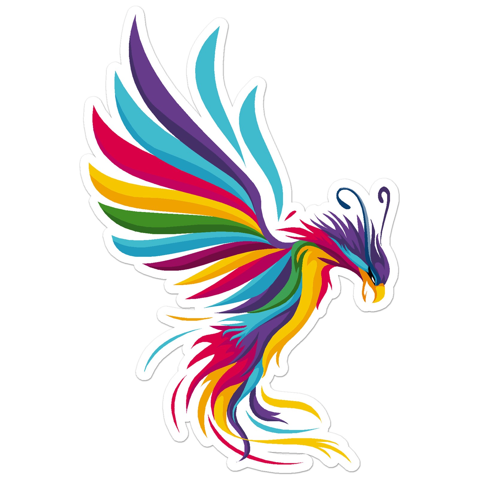 Rainbow Phoenix – Vinyl Decal Sticker – Car Window Laptop – ebn8034