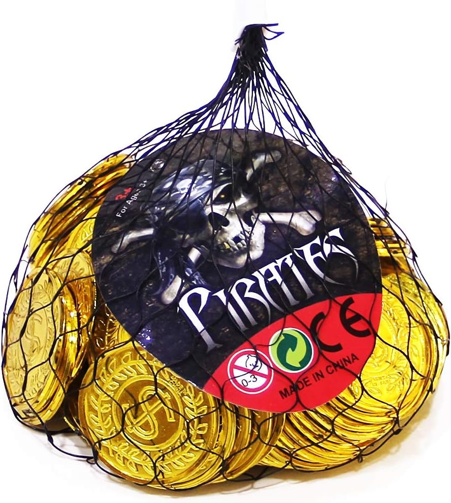 TCOTBE Pirate Gold Coins Plastic Set of 100,Play Treasure for…