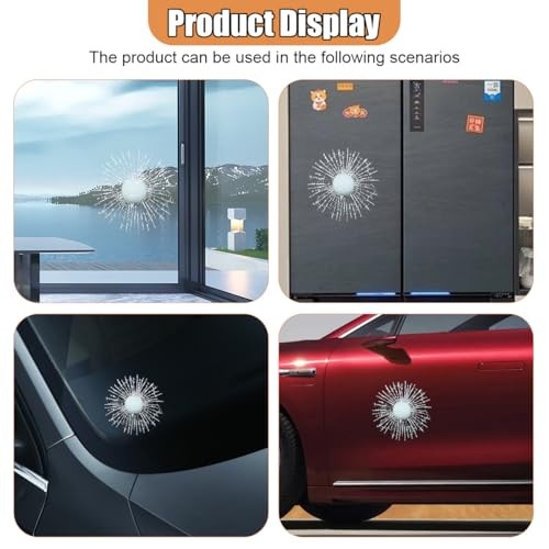3D Prank Tricky Broken Glass Car Sticker Decal Hits Car Window Styling Golf