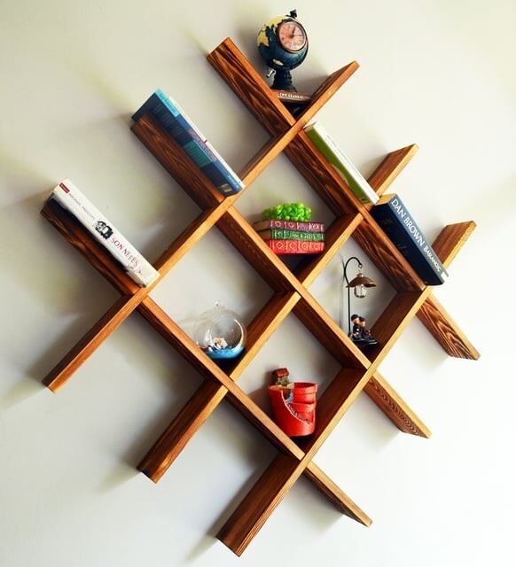 Wooden Multiple Decorative Wall Shelf 86 cm , Home Decor