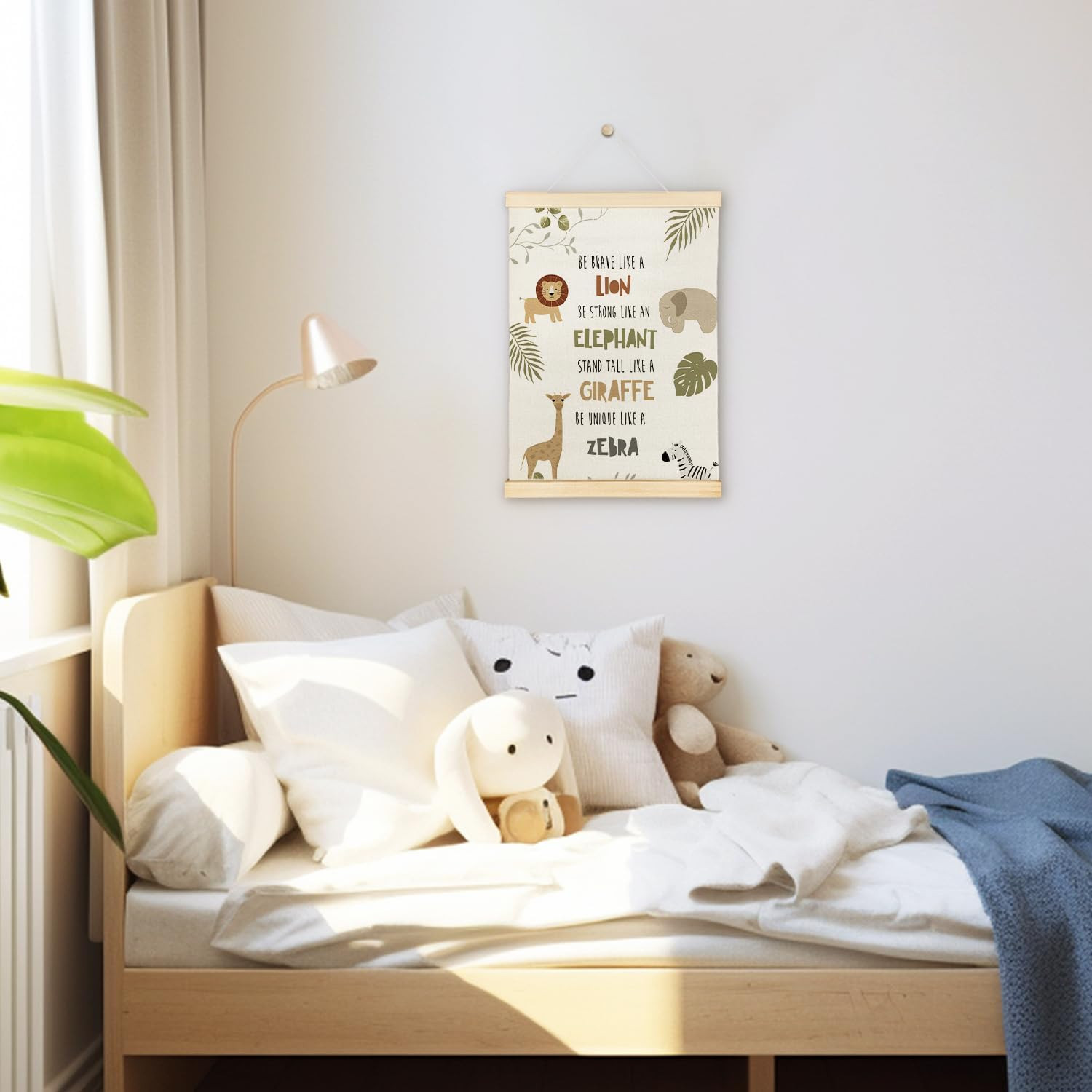 Positive Affirmations Wall Art,Safari Animals Wall Decor,Inspirational Nursery P