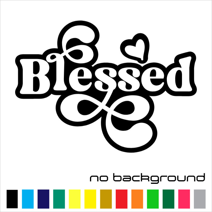 Blessed Sticker Vinyl Decal – Christian God Bless Jesus Truck Car Window Wall
